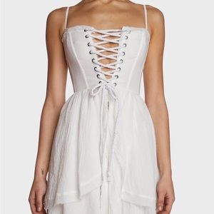NWOT: Darker Wavs Corset Maxi Top White